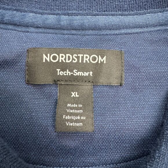 Nordstrom Tech-Smart Performance Polo Shirt Mens XL Navy Blue Short Sleeve Golf - Picture 4 of 11